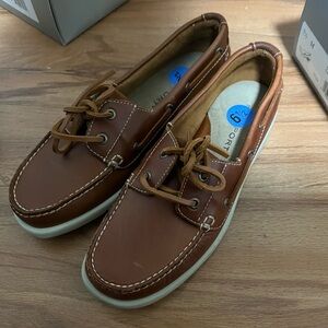 Rockport women 6.5 Brown Leather Boat Shoes at